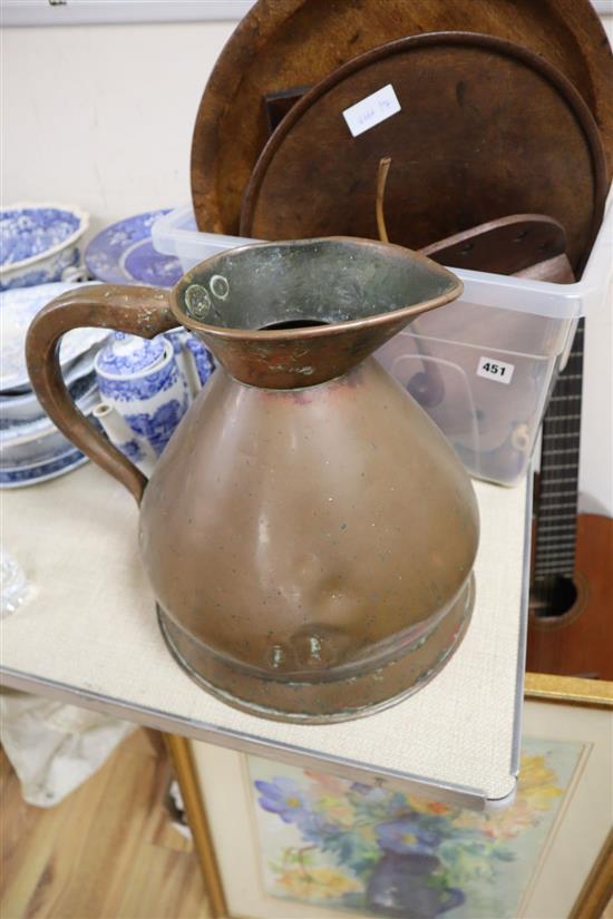 A 19th century copper two gallon haystack measure, 31.5cm